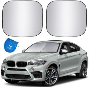 imageEzyShade Windshield Sun Shade with ShieldX Reflective Technology See Vehicle SizeChart Foldable Car Sunshade for Front Windshield Window Car SUV Van Truck Sun Visor Heat Shield Sports S SizeStandard Medium